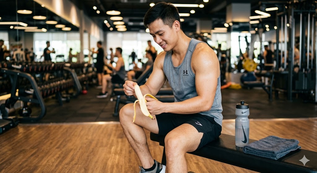 Ăn quả chuối trước khi tập luyện giúp nạp năng lượng nhanh và chống chuột rút.