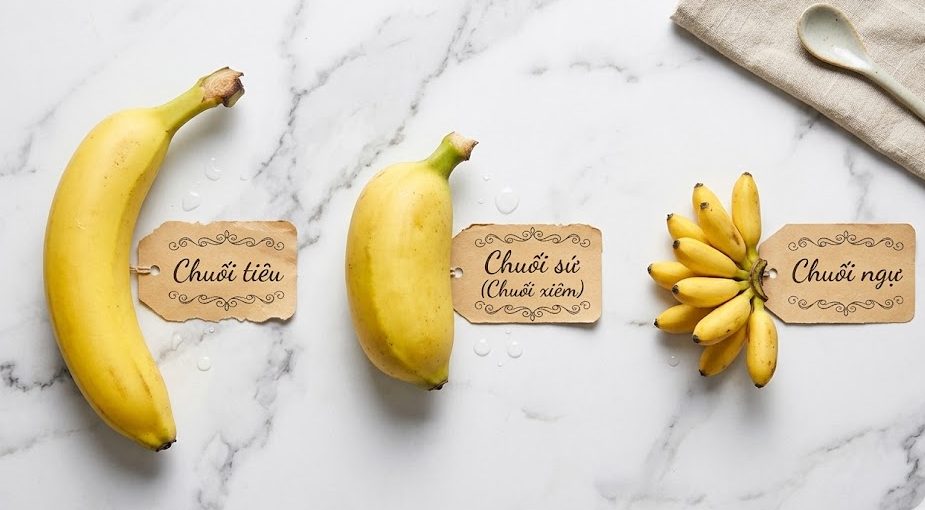 Cách phân biệt hình dáng các giống quả chuối phổ biến như chuối tiêu, chuối sứ, chuối ngự.