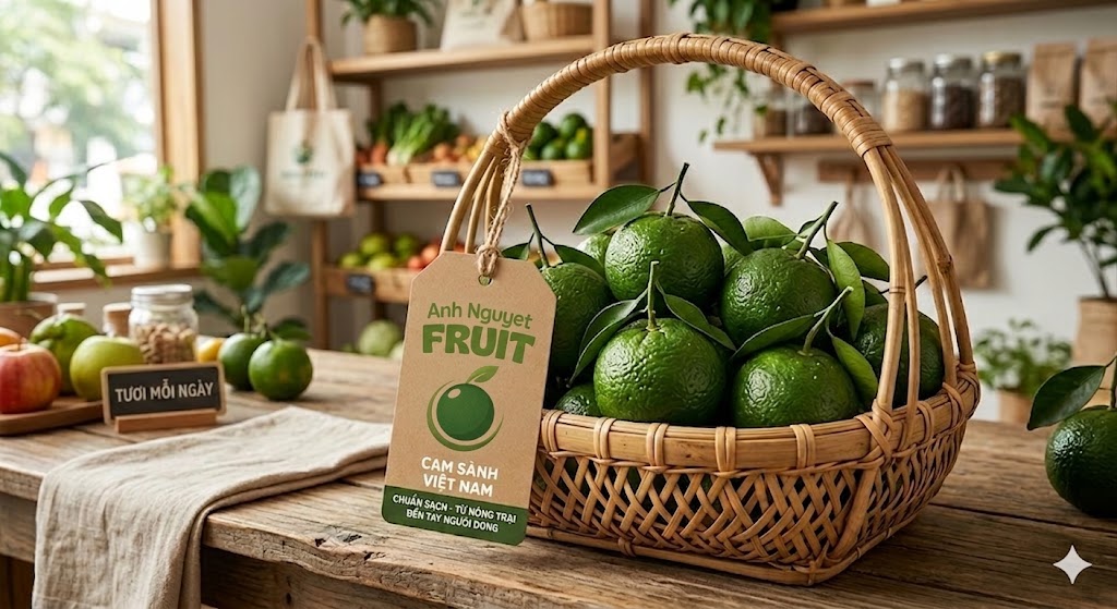 Sản phẩm cam sành chuẩn sạch, an toàn được phân phối chính thức bởi Ánh Nguyệt Fruit.